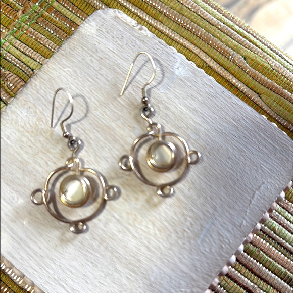 178.  Repurposed into Elegant Silver Earrings - Picture 1 of 6